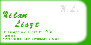 milan liszt business card